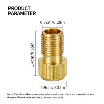 VXM Велосипедно колело Адаптер за прехвърляне на вентил за гума, френски уста към AV шосеен велосипед, медна капачка на клапана на помпата FV Аксесоари за велосипедни гуми