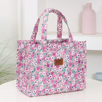 Jauna stila neilona apdrukas biezināta lielas ietilpības rokassomiņa, darba pārnēsājama rāvējslēdzēja daļēji slēgta pusdienu kastes uzglabāšanas soma, bento soma