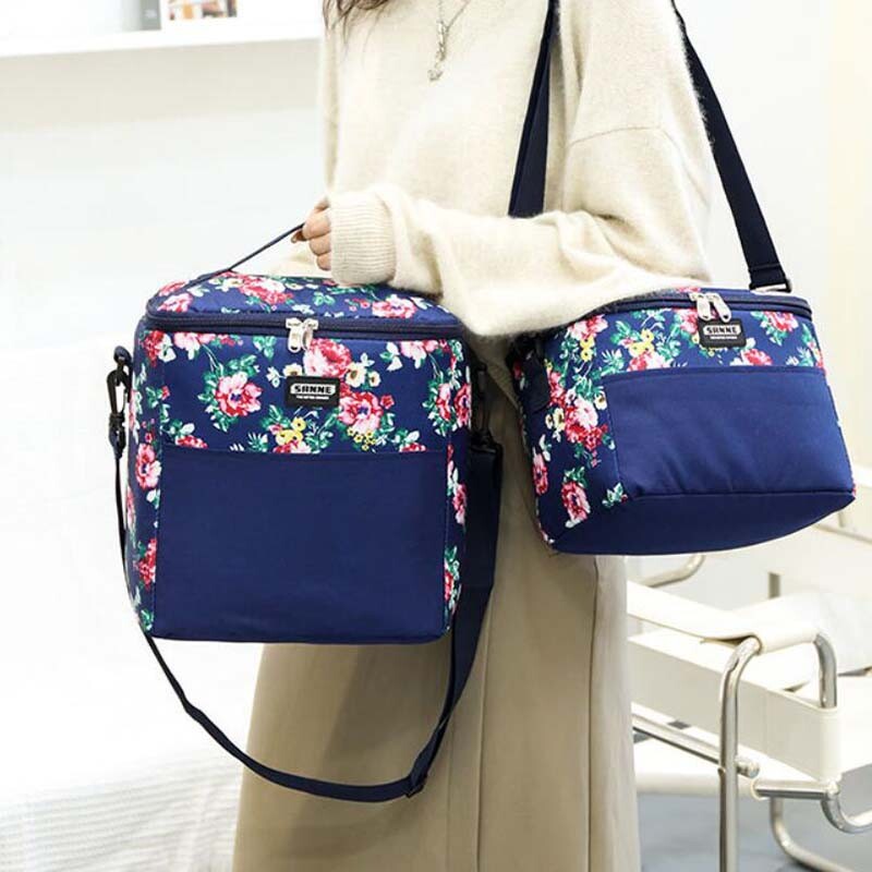 Oxford Hot Cooler sieviešu pusdienu soma ar apdruku, izolēta vīriešu termiskā ēdiena piknika rokassomiņa, pārnēsājama plecu pusdienu kastīte