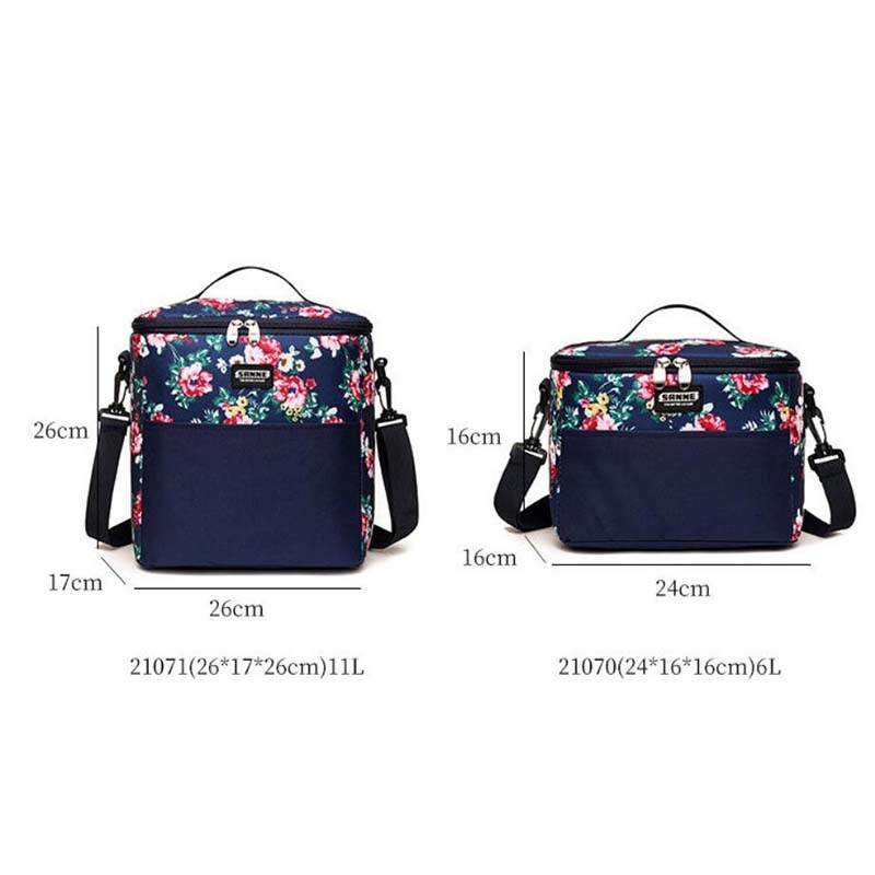 Oxford Hot Cooler sieviešu pusdienu soma ar apdruku, izolēta vīriešu termiskā ēdiena piknika rokassomiņa, pārnēsājama plecu pusdienu kastīte