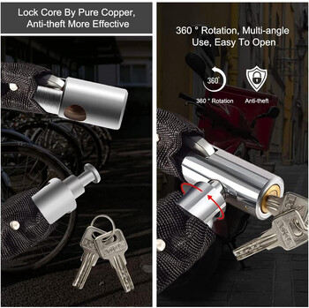 Κλειδαριές TOSUOD Bicycle & Mountain Bike, Electric Bike Locks, Cycling Anti-theft Gear - Circle Lock & Steel Cable Lock.