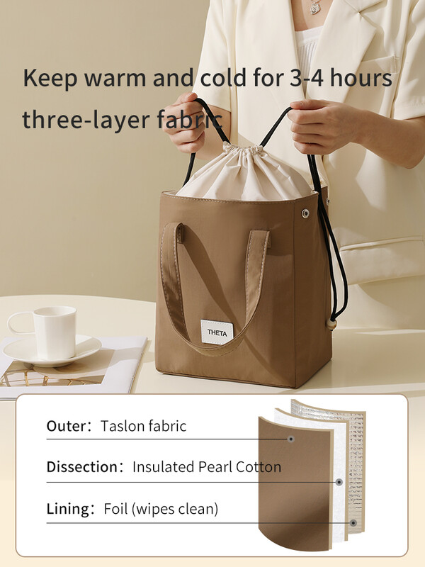 tianzong pusdienu soma OL sievietēm, termiski izolēta pusdienu kastīte Tote Cooler rokassomiņa Ūdensizturīga Bento Pouch Biroja pārtikas plecu somas