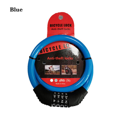 Velosipēda tērauda velosipēda drošības troses ķēdes velosipēda slēdzenes piekaramās slēdzenes kombinācijas numurs 4 ciparu parole