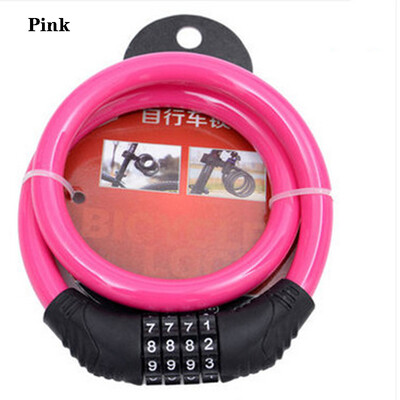 Velosipēda tērauda velosipēda drošības troses ķēdes velosipēda slēdzenes piekaramās slēdzenes kombinācijas numurs 4 ciparu parole