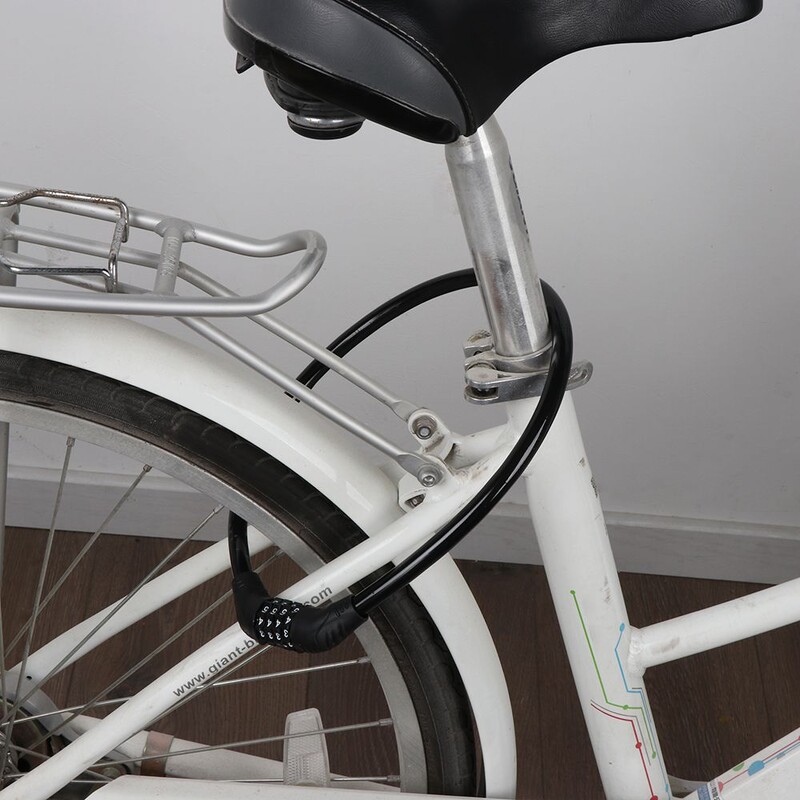 Velosipēda tērauda velosipēda drošības troses ķēdes velosipēda slēdzenes piekaramās slēdzenes kombinācijas numurs 4 ciparu parole