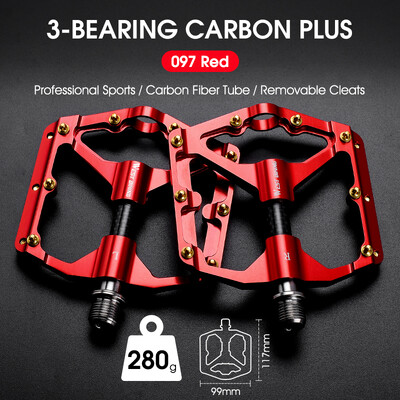 WEST BIKING Velosipēdu pedāļi 3 gultņi Ultravieglie oglekļa šķiedras caurules šosejas velosipēdu pedāļi BMX MTB plakanie pedāļi Profesionālās velosipēdu daļas