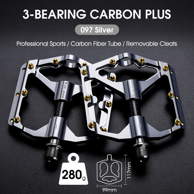 WEST BIKING Velosipēdu pedāļi 3 gultņi Ultravieglie oglekļa šķiedras caurules šosejas velosipēdu pedāļi BMX MTB plakanie pedāļi Profesionālās velosipēdu daļas