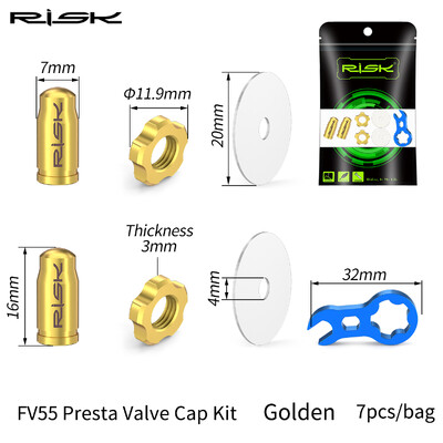RISK Titāna sakausējuma velosipēda vārsta vāciņš kalnu ceļa velosipēds Presta Schrader sprauslas vārsta kodola vāciņš franču amerikāņu putekļu necaurlaidīgs