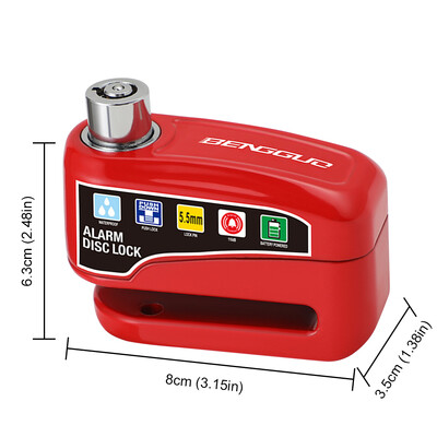 Zámok kotúčovej brzdy motocyklového alarmu s kľúčmi, elektrický zámok kotúčovej brzdy bicykla, proti krádeži pre bicykel a motorový skúter