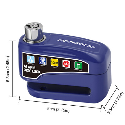 Zámok kotúčovej brzdy motocyklového alarmu s kľúčmi, elektrický zámok kotúčovej brzdy bicykla, proti krádeži pre bicykel a motorový skúter