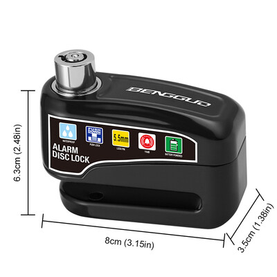 Zámok kotúčovej brzdy motocyklového alarmu s kľúčmi, elektrický zámok kotúčovej brzdy bicykla, proti krádeži pre bicykel a motorový skúter