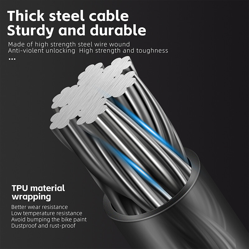 WEST BIKING Anti-freeze velosipēda kabeļa slēdzene 1,2/1,5 m bieza pretaizdzīšanas drošības slēdzene pārnēsājama velosipēda slēdzene MTB šosejas velosipēdu piederumi