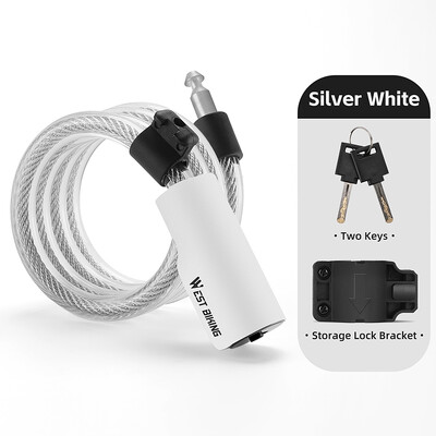 WEST BIKING velosipēda slēdzene Pārnēsājama pretaizdzīšanas troses slēdzene MTB šosejas velosipēda drošības slēdzene Motors E-velosipēda slēdzene ar 2 atslēgām riteņbraukšanas piederumu