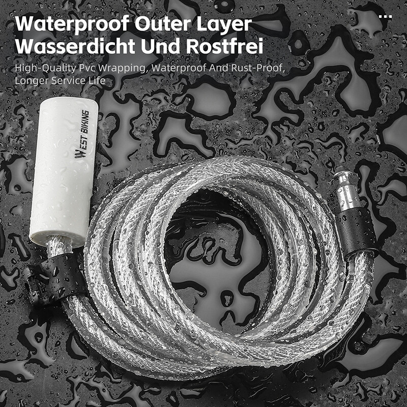 WEST BIKING velosipēda slēdzene Pārnēsājama pretaizdzīšanas troses slēdzene MTB šosejas velosipēda drošības slēdzene Motors E-velosipēda slēdzene ar 2 atslēgām riteņbraukšanas piederumu