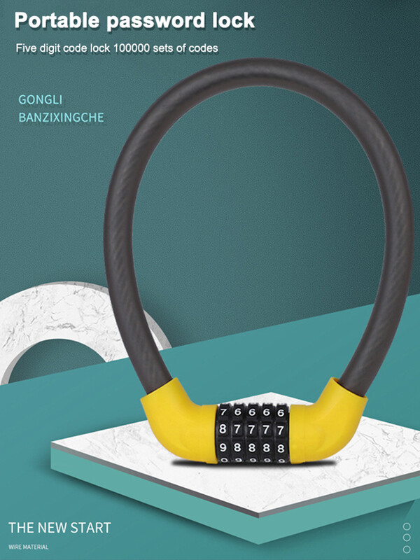 Brava za bicikl Legura cinka 5-znamenkasti kod Kombinirana brava Sigurnosni lokot za bicikl Oprema za bicikl MTB uređaj protiv krađe