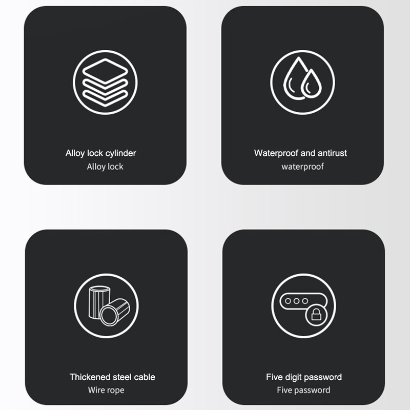 Brava za bicikl Legura cinka 5-znamenkasti kod Kombinirana brava Sigurnosni lokot za bicikl Oprema za bicikl MTB uređaj protiv krađe