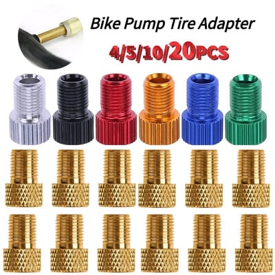 4/5/10/20 buc Adaptoare Presta la Schrader Conectori valve anvelope din aliaj de aluminiu Pompă de bicicletă din cupru Adaptor anvelope Piese de biciclete