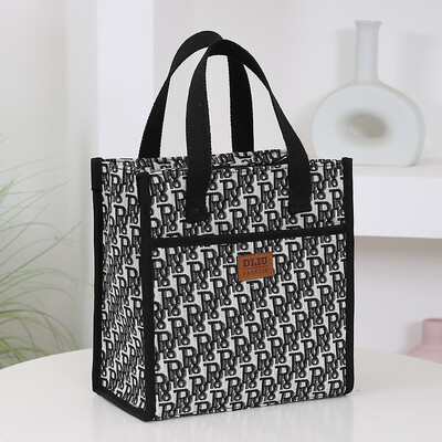 Nova ručna torbica od pletene žakard tkanine, izolacija od aluminijske folije iznutra, poluzatvorena torba za ručak, bento torba