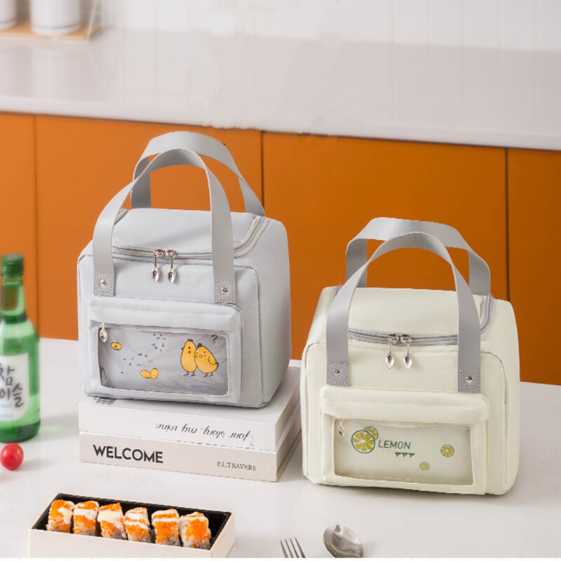 Oksfordas auduma termiskā pusdienu soma ar plecu siksnu Lielas ietilpības pārtikas izolēta aukstumsoma Piknika ceļojumu Bento Box piegādes soma