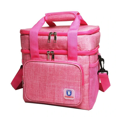 Kempinga termiskās pusdienu somas Divslāņu izolēti piknika ēdieni, dzērieni, ledusskapi