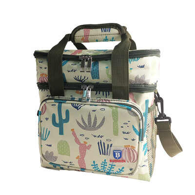 Kempinga termiskās pusdienu somas Divslāņu izolēti piknika ēdieni, dzērieni, ledusskapi