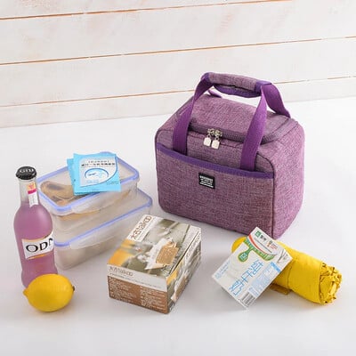 Saci portabile de prânz Noua cutie de prânz termoizolată Tote Cooler Geanta de mână Bento Pouch Container pentru cină Genți pentru depozitarea alimentelor la școală