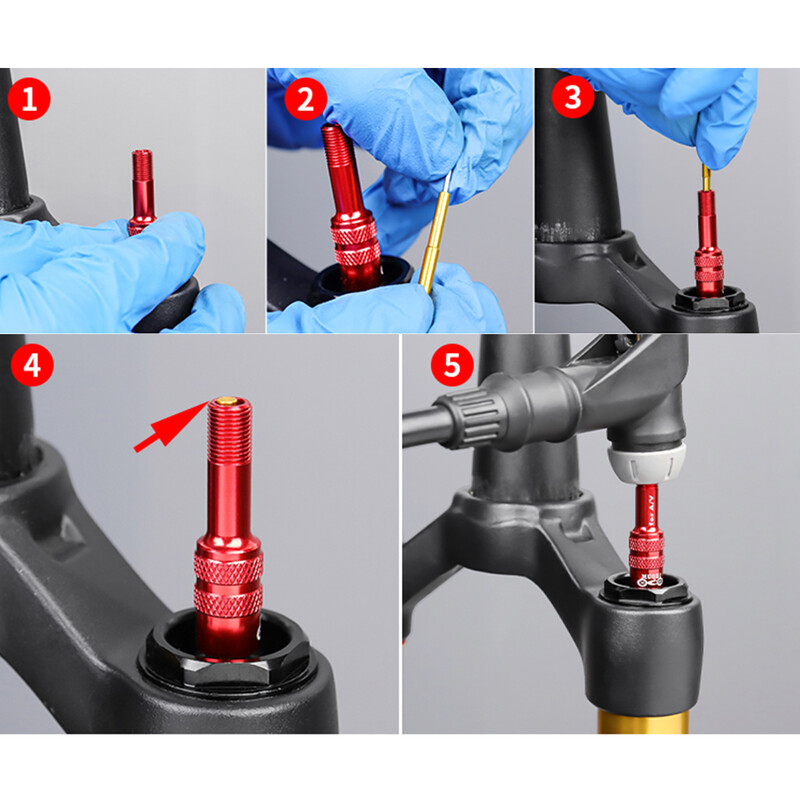 MUQZI MTB velosipēdu dakšas Schrader vārsta adapteris kalnu velosipēdu daļām