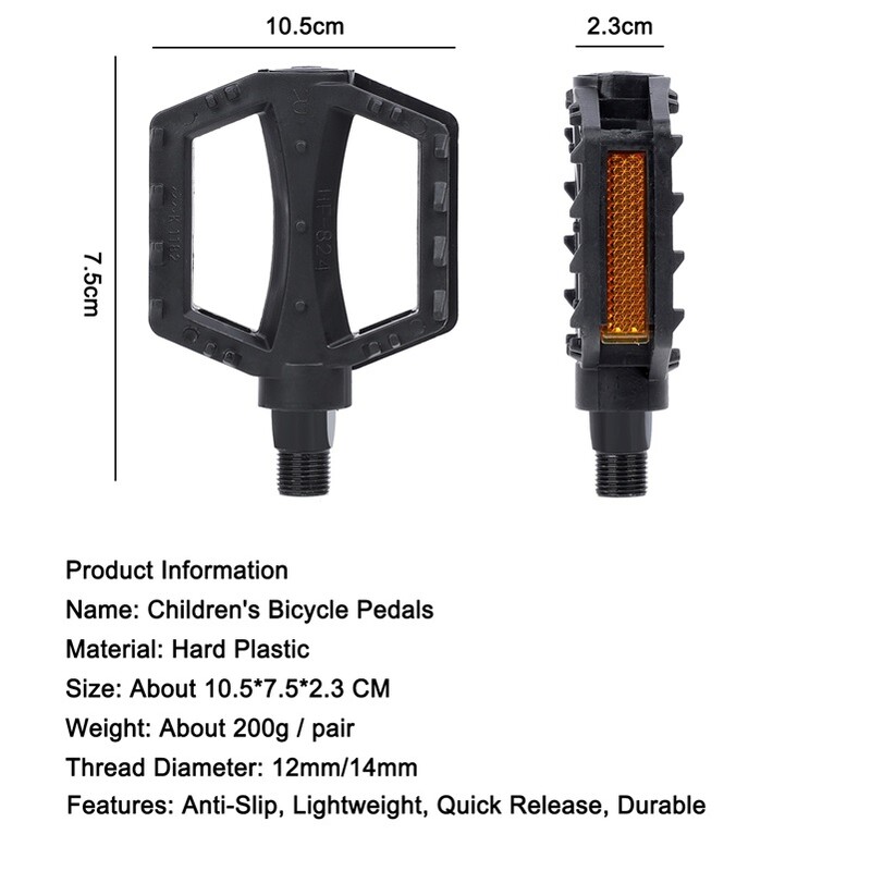 WEST BIKING Bērnu velosipēdu pedāļi Īpaši vieglie pretslīdes ABS drošības brīdinājuma atstarotāji bērniem riteņbraukšana 16.09. 1/2 bērnu velosipēdu pedāļi