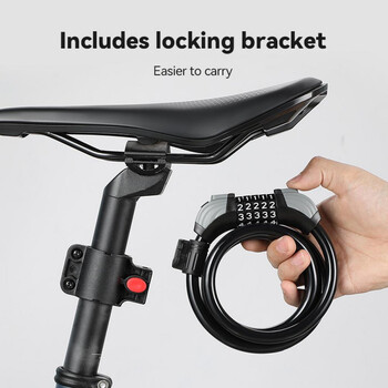 Universal Bicycle Lock Mountain Bike 5 ψηφίων Κλειδαριά με κωδικό Αντικλεπτική Φορητή Ατσάλινη Ασφάλεια Κλειδαριά με Κωδικό Μοτοσυκλέτας