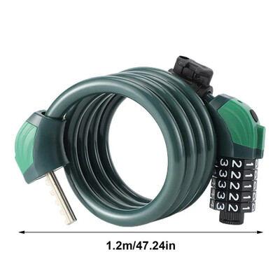 Univerzalna brava za bicikl, brdski bicikl, brava s lozinkom za brdski bicikl s 5 znamenki, zaštita od krađe, prijenosni sigurnosni čelični lanac, brava s lozinkom za motocikl