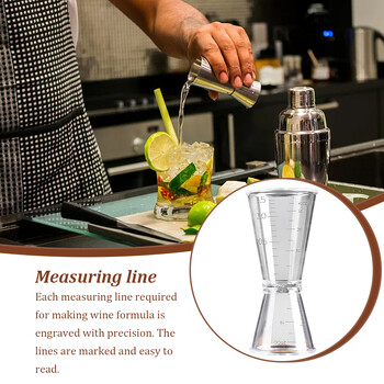 Double Transparent Jigger Ounce Cup 10/20ml 20/40ml Πλαστική Ρητίνη Milk Tea Coffee Mixing Scale Measuring Cup Home Bar Supplies