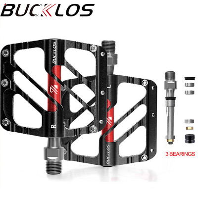 BUCKLOS Pedală de bicicletă anti-alunecare 3 Rulmenți Pedale Mtb Plate/Platformă 9/16" CNC AL Pedală de bicicletă de drum de munte Pietriș Piese de ciclism