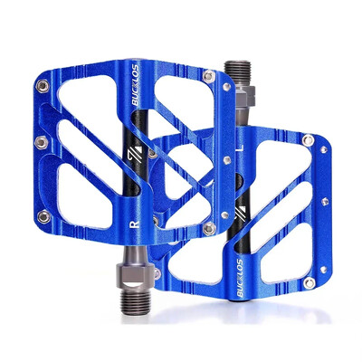 BUCKLOS neslīdošas velosipēda pedāļa 3 gultņi plakanie/platformas Mtb pedāļi 9/16" CNC AL kalnu šosejas velosipēda pedāļa grants riteņbraukšanas daļas