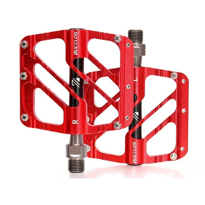 BUCKLOS neslīdošas velosipēda pedāļa 3 gultņi plakanie/platformas Mtb pedāļi 9/16" CNC AL kalnu šosejas velosipēda pedāļa grants riteņbraukšanas daļas