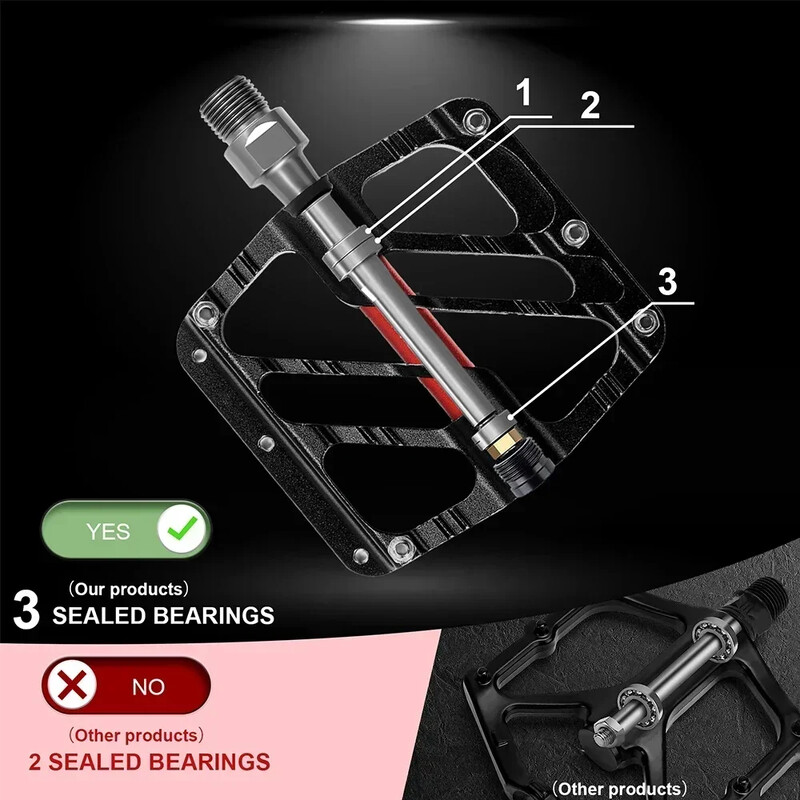 BUCKLOS neslīdošas velosipēda pedāļa 3 gultņi plakanie/platformas Mtb pedāļi 9/16" CNC AL kalnu šosejas velosipēda pedāļa grants riteņbraukšanas daļas