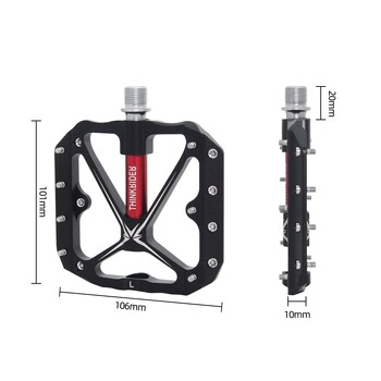 ThinkRider Flat Bike Pedals MTB Road 3 Sealed Bearings Πεντάλ ποδηλάτου Πεντάλ ποδηλάτου βουνού Εξάρτημα αξεσουάρ ευρείας πλατφόρμας