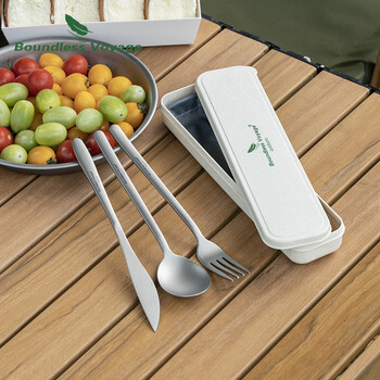 Boundless Voyage Titanium Camping Flatware Utility Σετ μαχαιροπήρουνων Chopsticks Knife πιρούνι κουτάλια