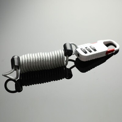 Izturīgs Mini 3 ciparu kombinācijas paroles kabelis pretaizdzīšanas drošības piederumi drošības slēdzenes kabeļa slēdzene velosipēda slēdzene, ķiveres atslēga