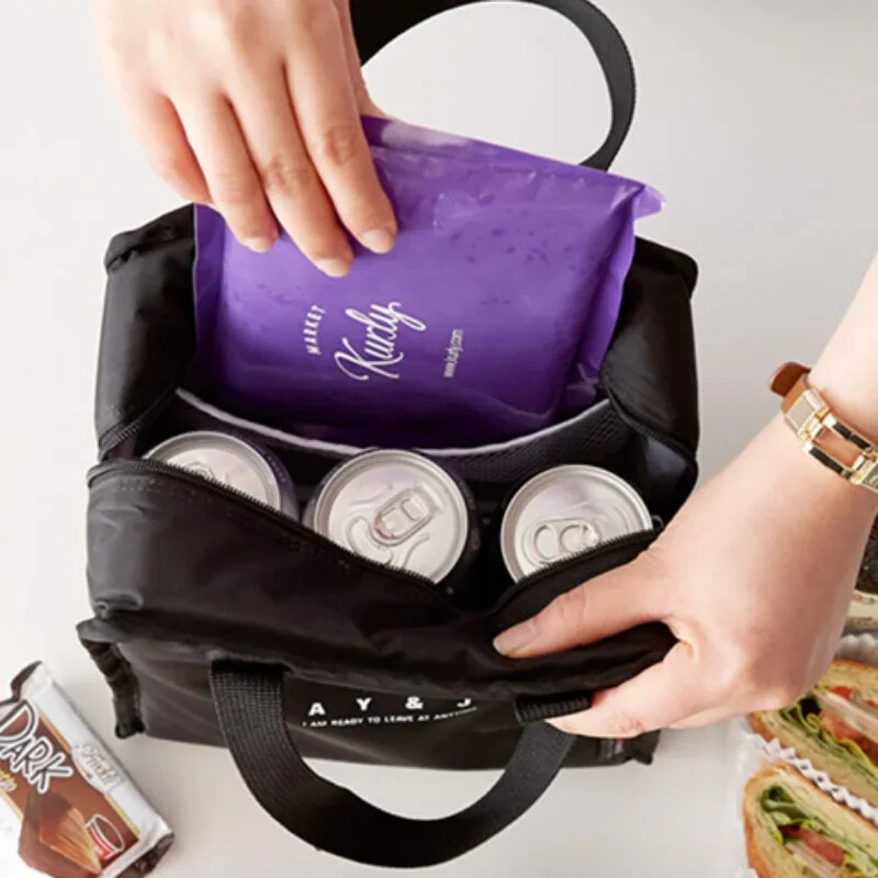 Pusdienu soma Biroja darbinieks atnes maltītes termiskais maisiņš bērniem pikniks, dzēriens uzkodas augļi, glabājiet svaigas rokassomas Pārtikas somas