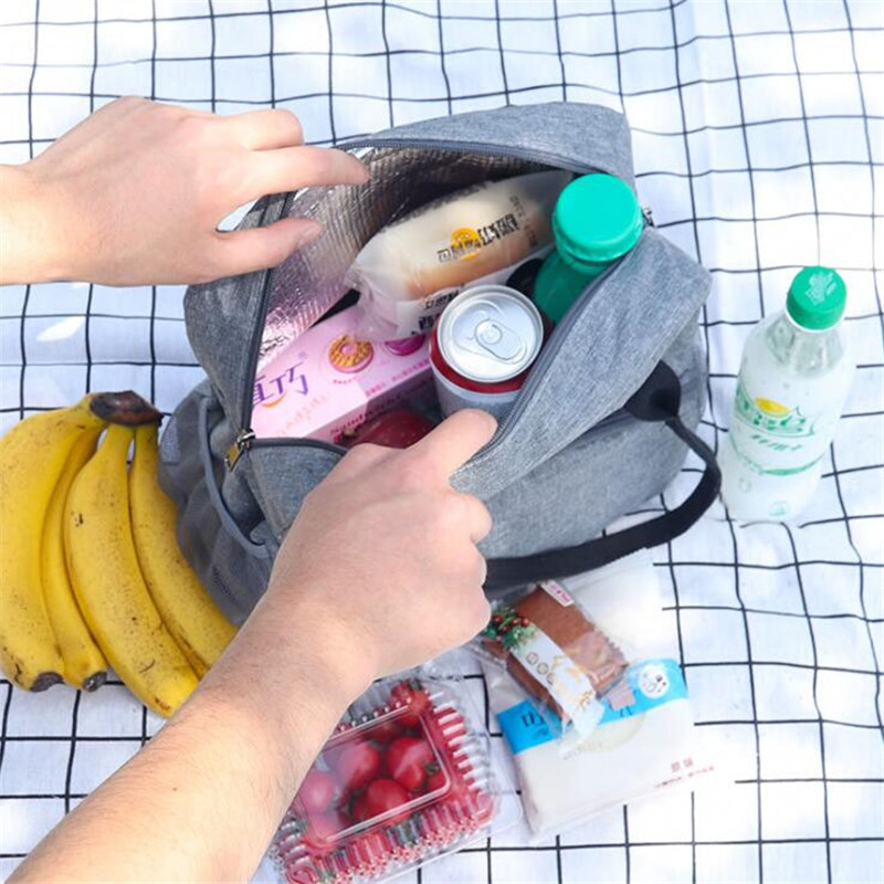 Termiskās pusdienu vakariņu somas Lielas ietilpības rokassomiņas Piknika ceļojumu brokastu kaste Skolas bērns Ērts pusdienu maisiņš pārtikas maisiņš