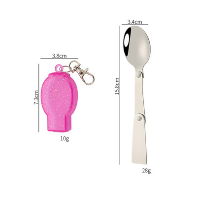 Āra saliekams ceļojumu kempinga trauks nerūsējošā tērauda kabatas karotes dakša, maza salokāma karotes dakša kempinga piknika rīks galda piederumi