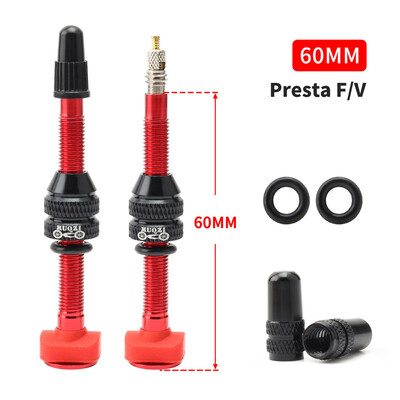 MUQZI 2PCS Bike Presta bezkameru gaisa vārsts 40mm 60mm bezkameru riteņu riepas F/V vārsts MTB šosejas velosipēdu riepu daļas ar instrumentu