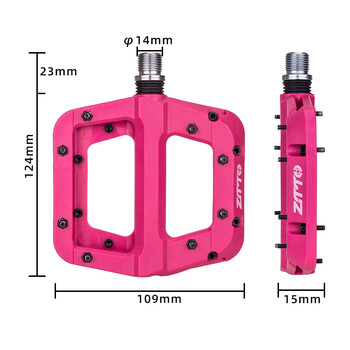 Ρουλεμάν ZTTO MTB Ultralight Flat Pedal Chester XC Race AM Mountain BMX Face Αντιολισθητικό Big Foot DU Bushing Nylon Plastic ποδήλατο