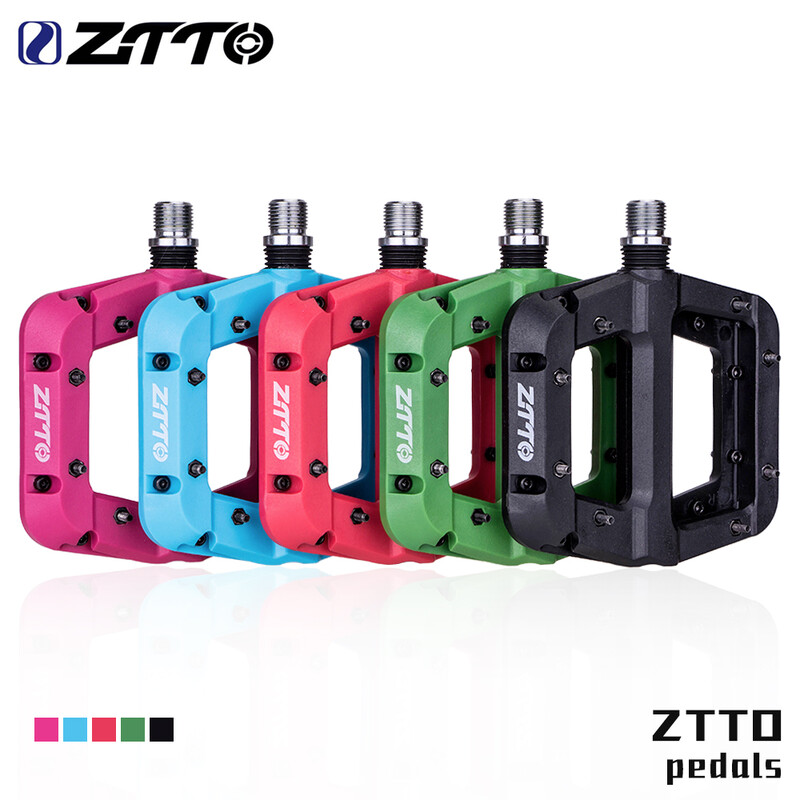 ZTTO MTB ležajevi Ultralight Flat Pedal Chester XC Race AM Mountain BMX Face Anti-slip Big Foot DU Bushing Najlonski plastični bicikl