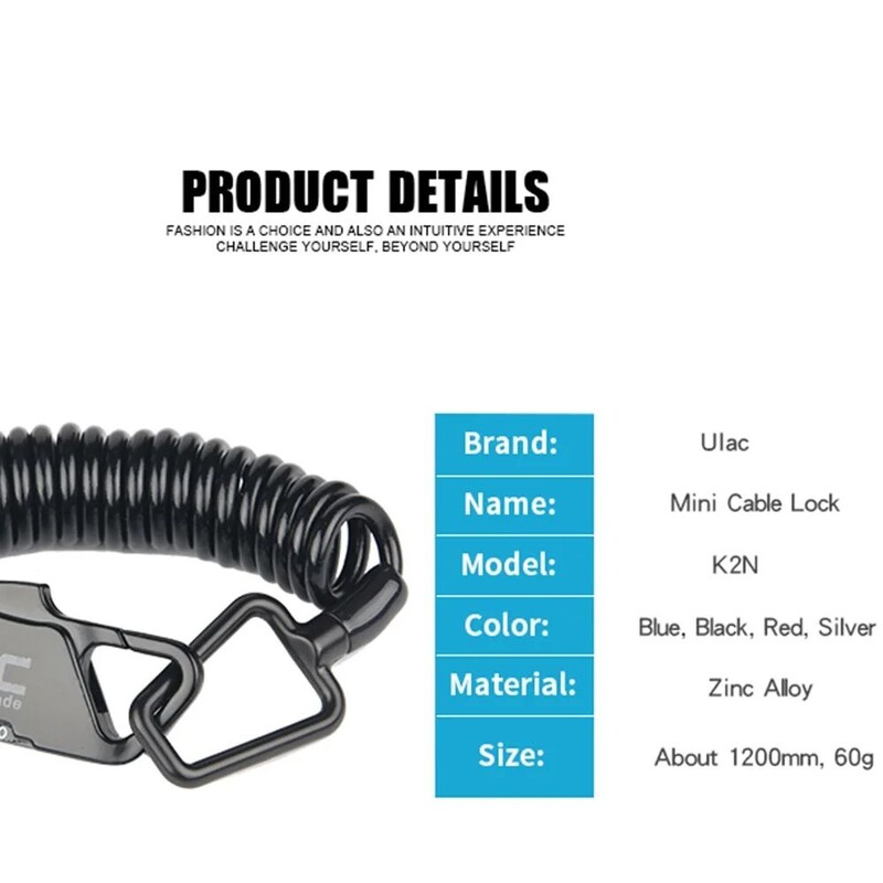 JAUNA ULAC 1200mm MTB velosipēda mini slēdzene pretaizdzīšanas parole Velosipēdu slēdzenes Cinka sakausējuma troses slēdzene šosejas MTB velosipēdu piederumiem K-2N