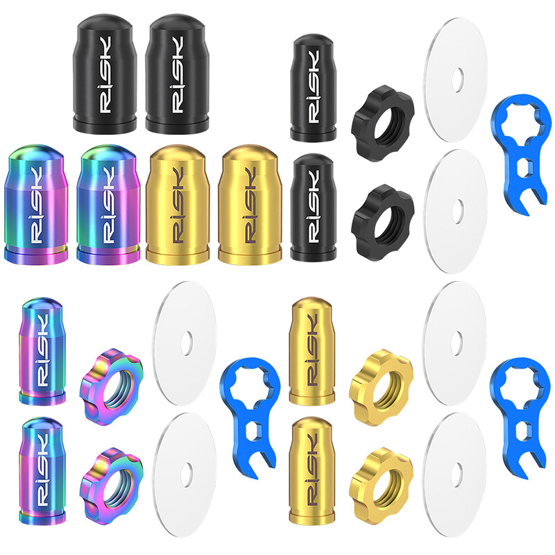 RISK velosipēda riepu vārstu vāciņi MTB putekļu necaurlaidīgi, hermētiski necaurlaidīgi vārsta vāka vāciņu komplekts kalnu šosejas riteņbraukšanas rezerves daļām