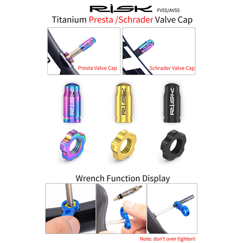 RISK velosipēda riepu vārstu vāciņi MTB putekļu necaurlaidīgi, hermētiski necaurlaidīgi vārsta vāka vāciņu komplekts kalnu šosejas riteņbraukšanas rezerves daļām