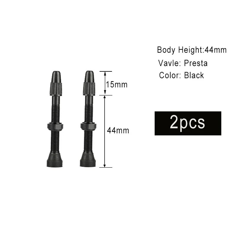 2gab velosipēda bezcauruļu Presta vārstu kāti alumīnija sakausējums 40mm 44mm 48mm 60mm 80mm ar vārsta serdes noņemšanas rīku