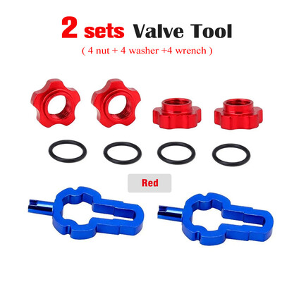 4 IN 1 Velosipēda vakuuma bezcauruļu Presta vārsta uzgrieznis Velosipēda sprauslas bloķēšanas riepas vārsta loka pārveidošanas uzgrieznis ar uzstādīšanas uzgriežņu atslēgu