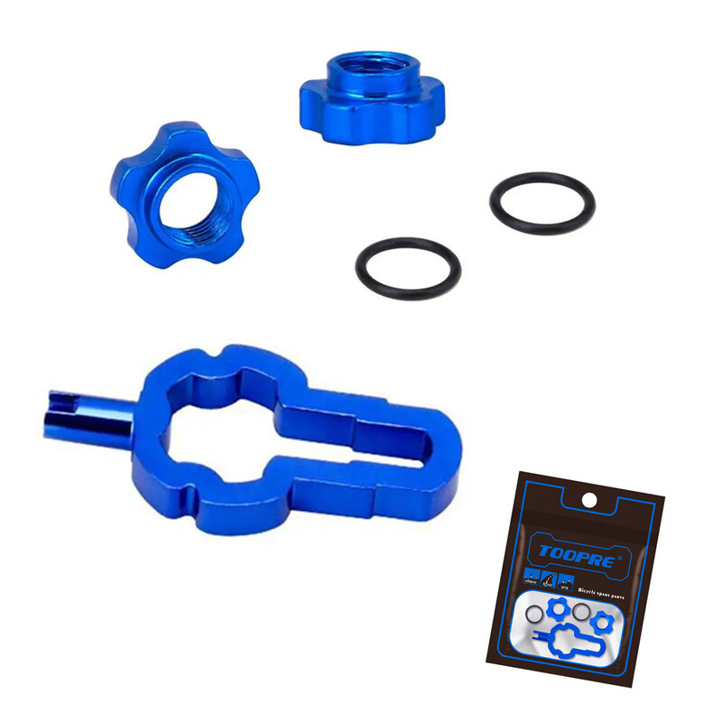 4 IN 1 Velosipēda vakuuma bezcauruļu Presta vārsta uzgrieznis Velosipēda sprauslas bloķēšanas riepas vārsta loka pārveidošanas uzgrieznis ar uzstādīšanas uzgriežņu atslēgu